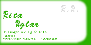 rita uglar business card